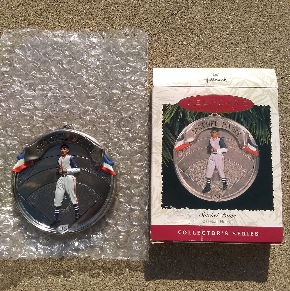 Satchel Paige Hallmark keepsake Christmas baseball ornament